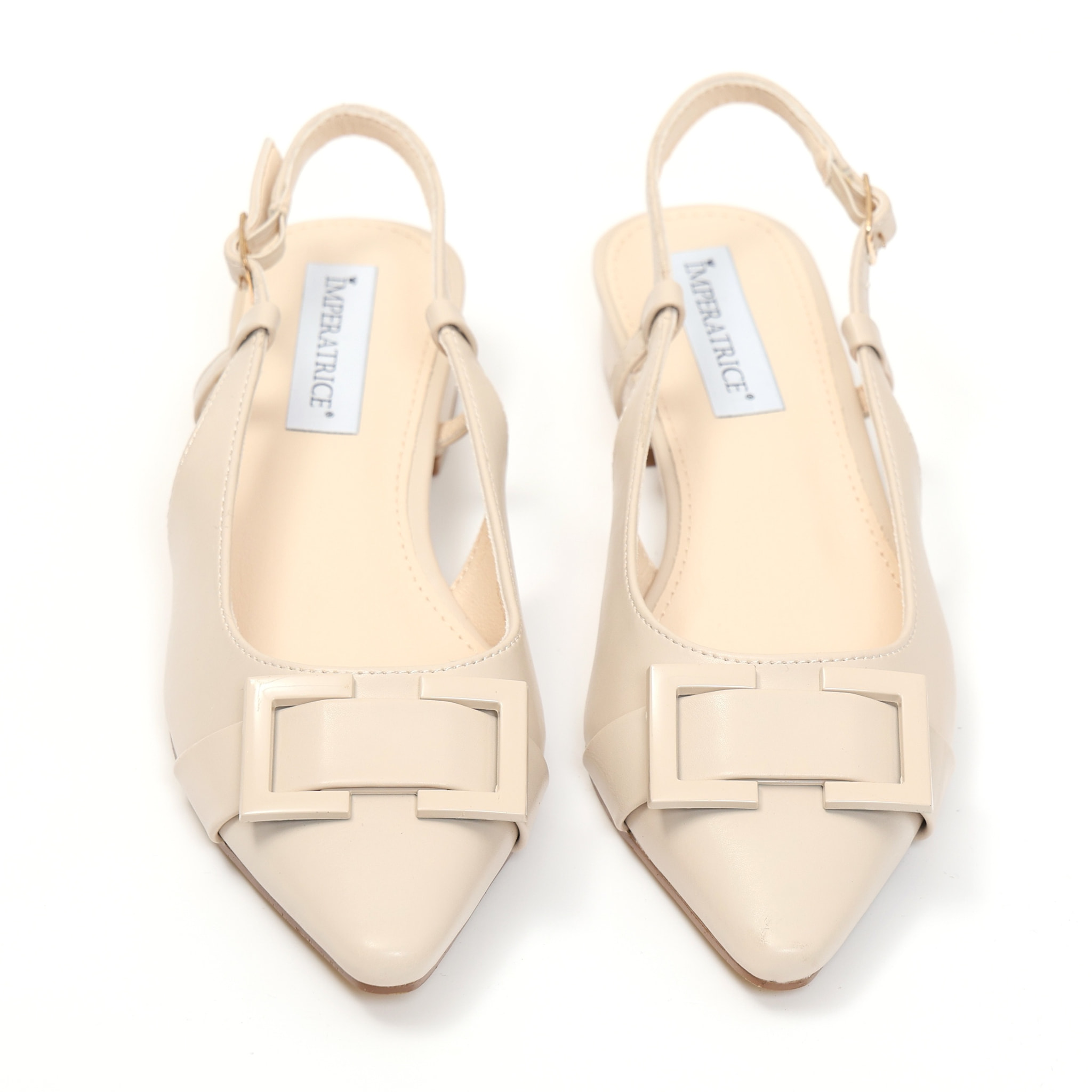 Ballerine slingback in simil pelle con dettaglio sulla punta