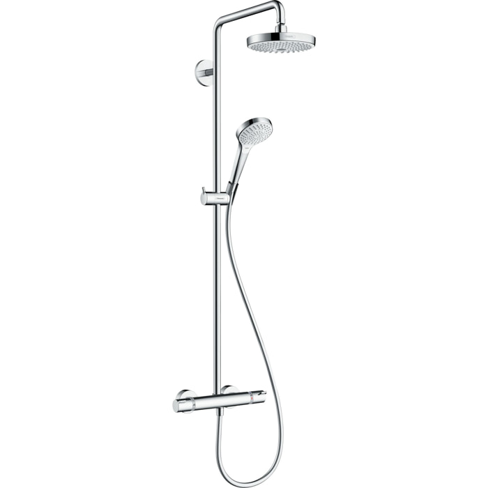 Colonne de douche 180 avec mitigeur thermostatique blanc/chromé Croma Select S