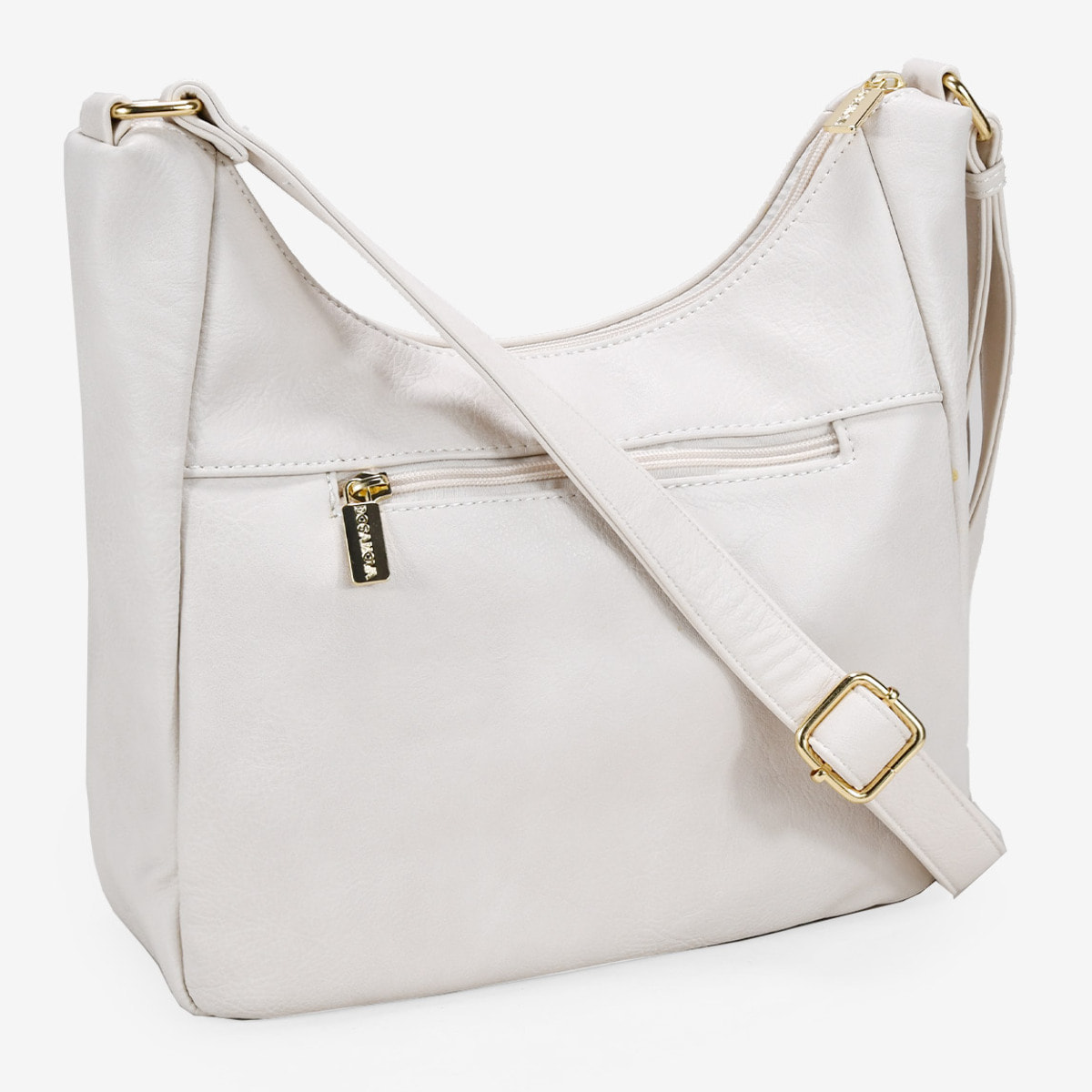 Bolso bandolera beige con bordado