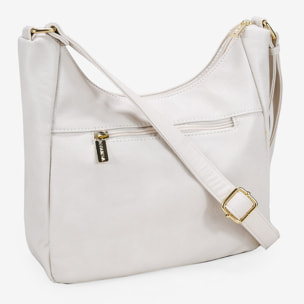 Bolso bandolera beige con bordado