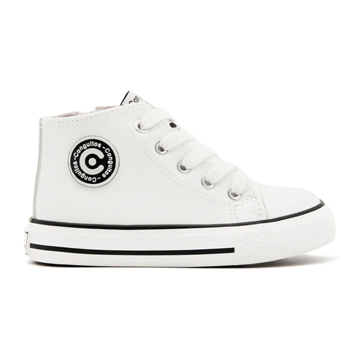 Zapatillas Altas de Niños Básicas en Blanco