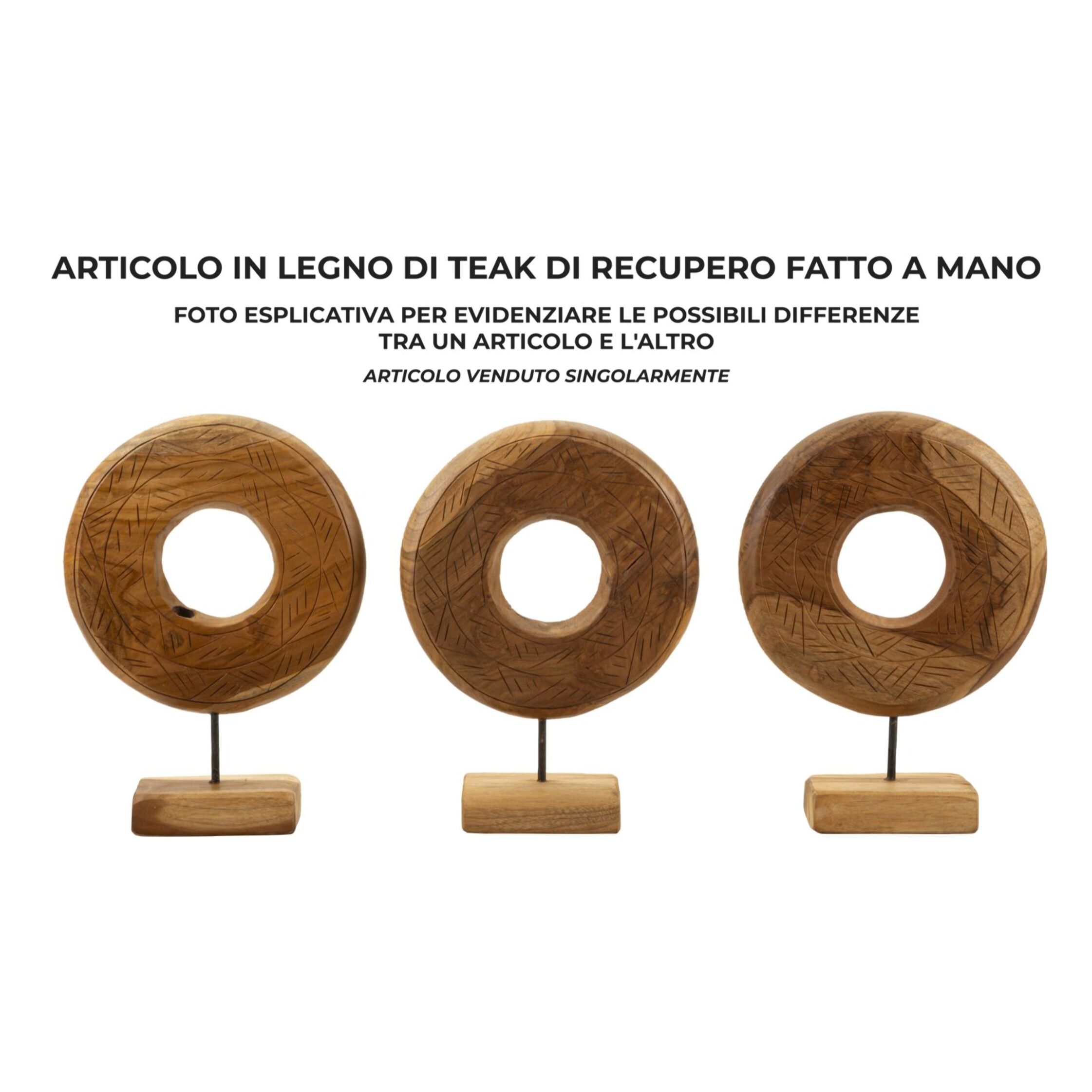 SCULTURA DORAT IN TEAK RICICLATO CM 28X10X38 (PEZZI UNICI - NON RIP. IN SERIE)