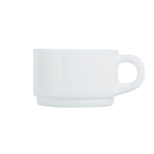 Taza de vidrio blanca 14 cl Empilable - Luminarc