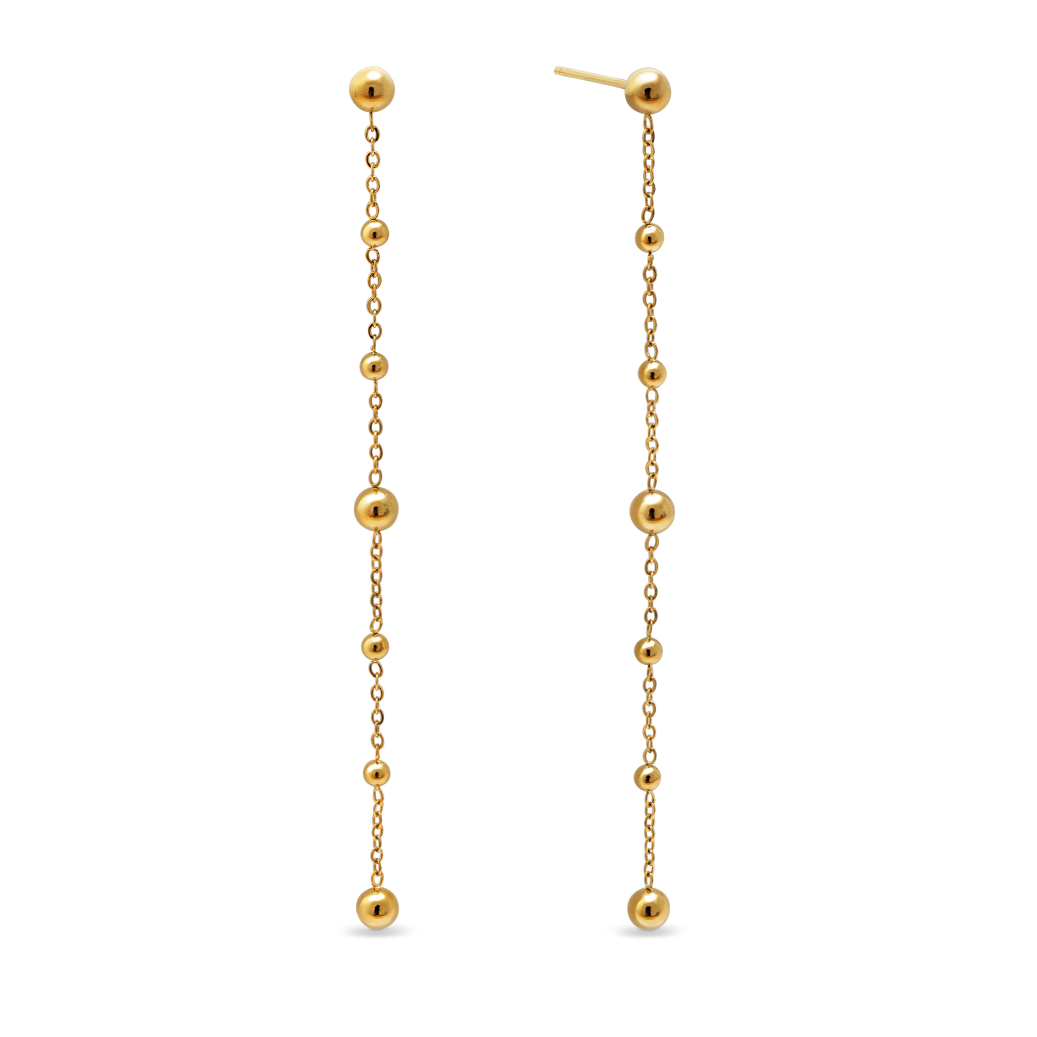 Pendientes Long Drop Bomb Acero Baño Oro