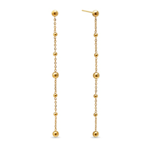 Pendientes Long Drop Bomb Acero Baño Oro