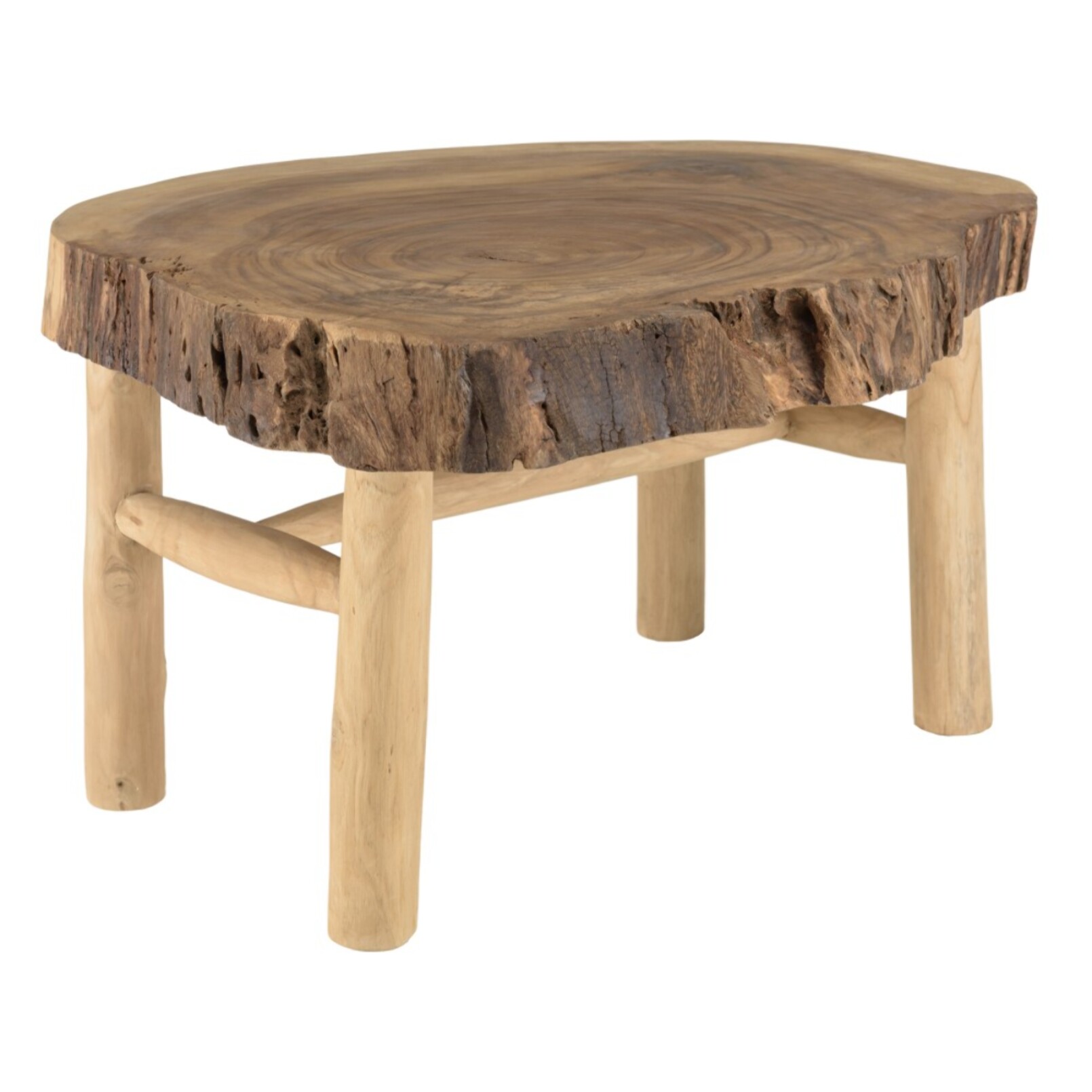 WILL - Table basse forme naturelle en branches de teck