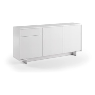 Credenza Davallon, Madia da salotto, Buffet da soggiorno a 3 ante e 1 cassetto, 100% Made in Italy, 170x42h78 cm, Bianco