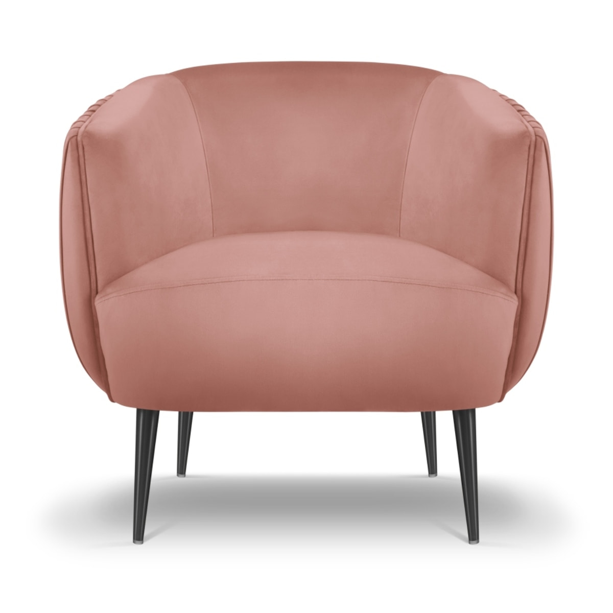 Fauteuil "Cyrille" en velours rose