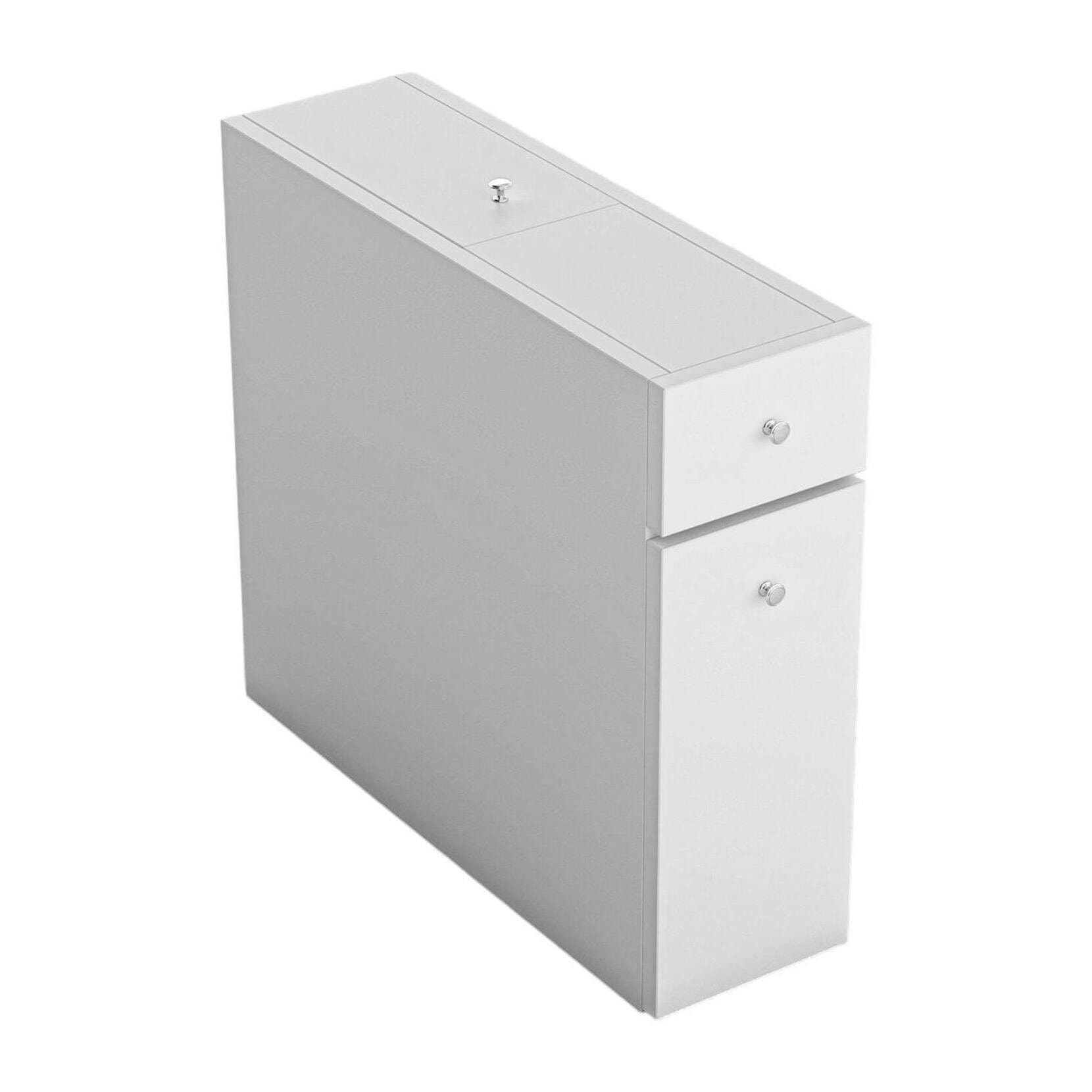 Mobile sottolavabo Dmagon, Mobiletto da bagno, Contenitore porta lavabo, Armadio per lavandino, 20x60h55 cm, Bianco