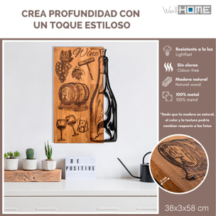 Decoración mural de madera y metal WELL HOME