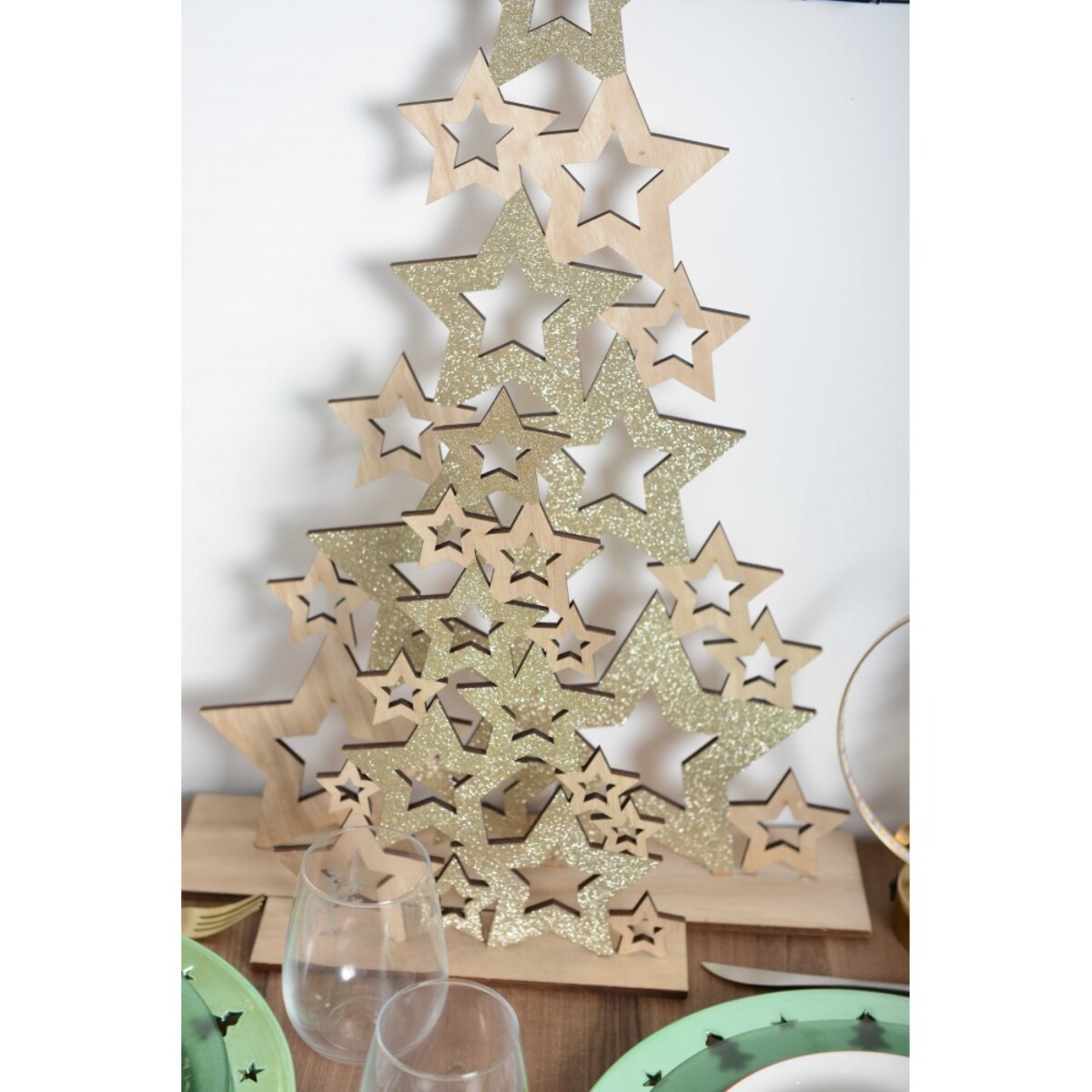 Sapin de no? l decoration en bois h.35.5cm