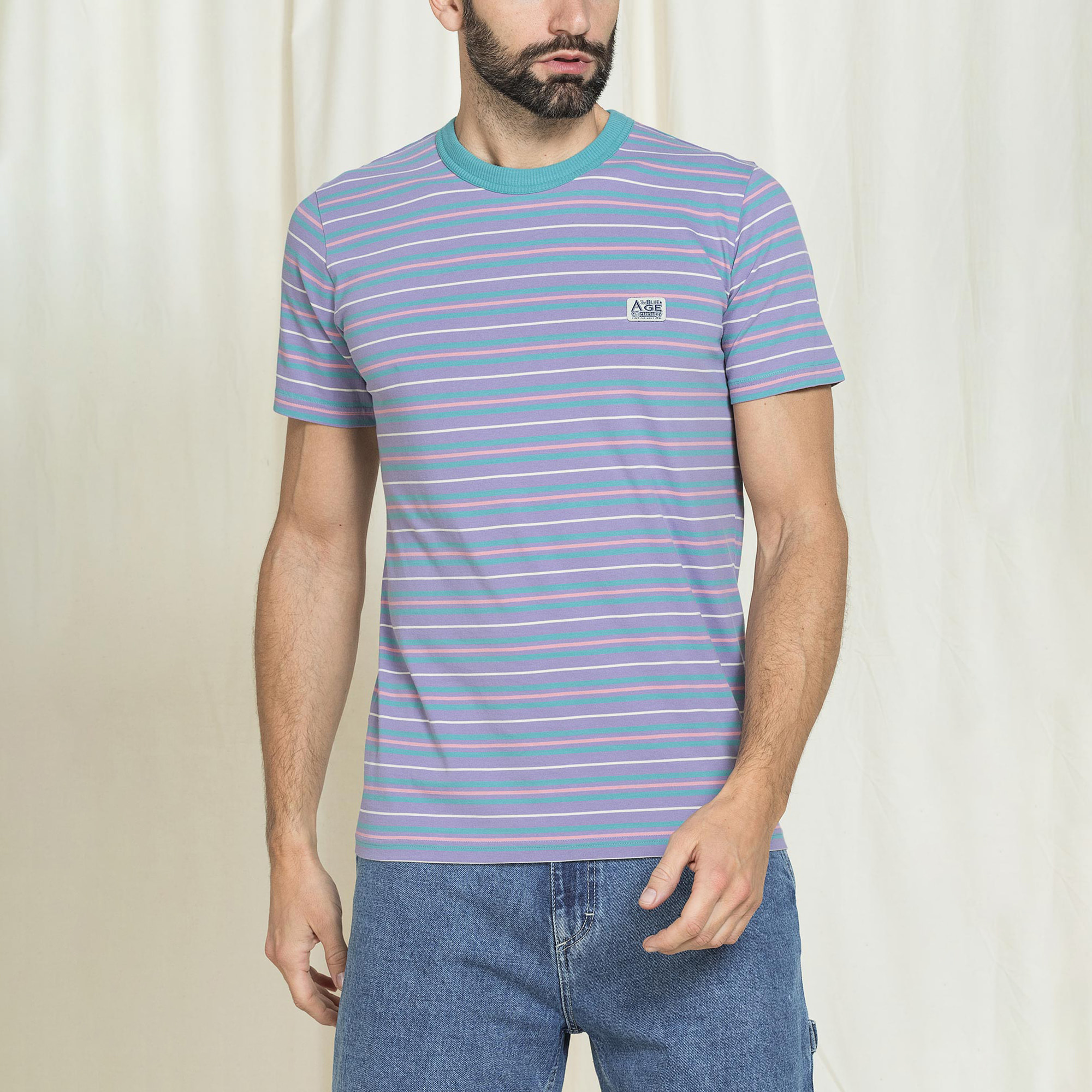 T-SHIRT A RIGHE MODELLO CARRERA BLUE AGE REPLICA