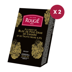 Lot de 2 alliance de bloc de foie gras à la truffe noire 4,5% - 160g x 2