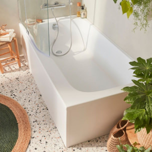 Baignoire bain douche Malice + pare bain + étagère 170 x 90, v. gauche