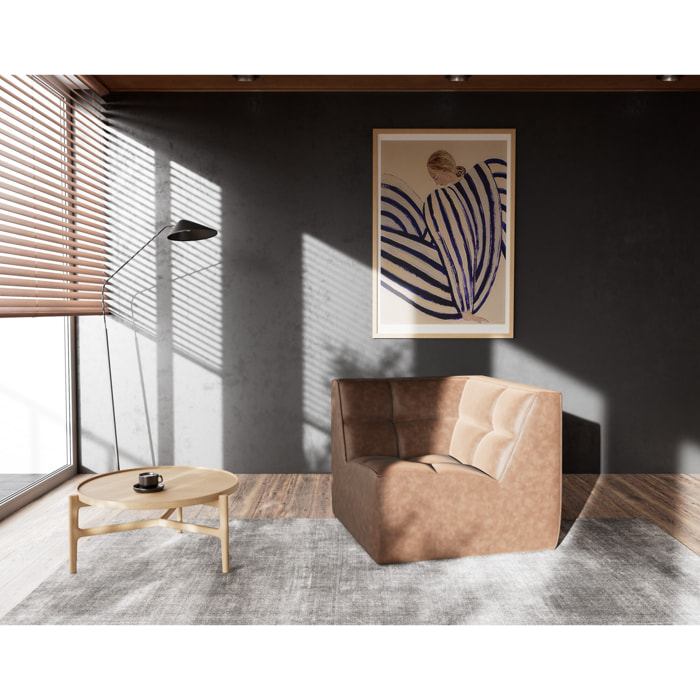 Alya - module d'angle en simili - Marron