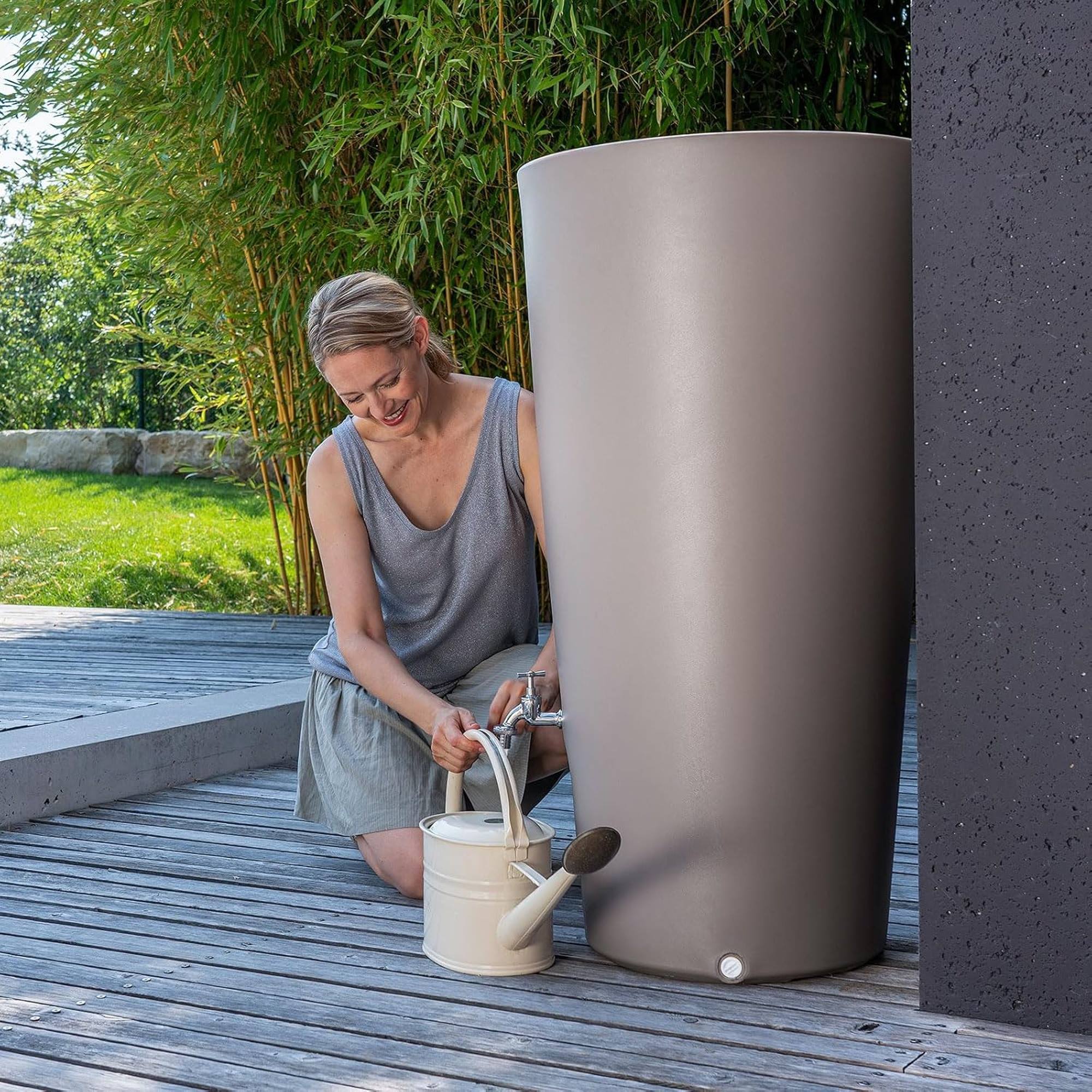 Bidón para agua de lluvia rainbowl de 210l color mocca