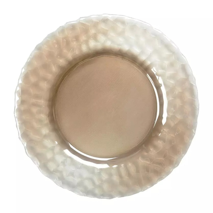 Lot de 6 Assiette plate dorée avec bords finement textures 27cm