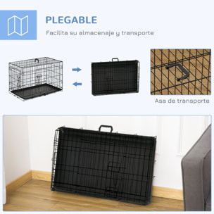 Transportin Jaula Perro de ABS Acero 76x53x57cm Negro