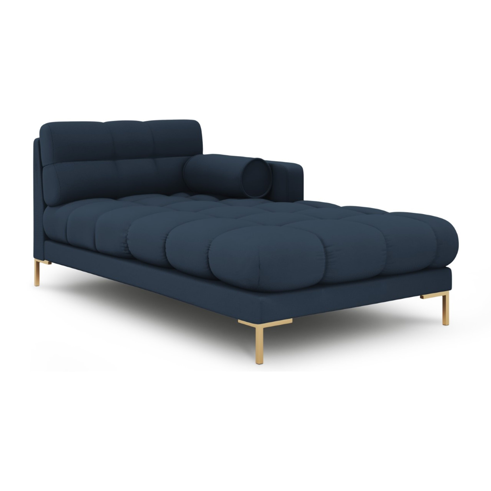 Méridienne droite "Bali" en tissu structurel bleu