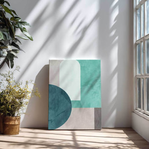Tableau art geometrique Forme verte Toile imprimée