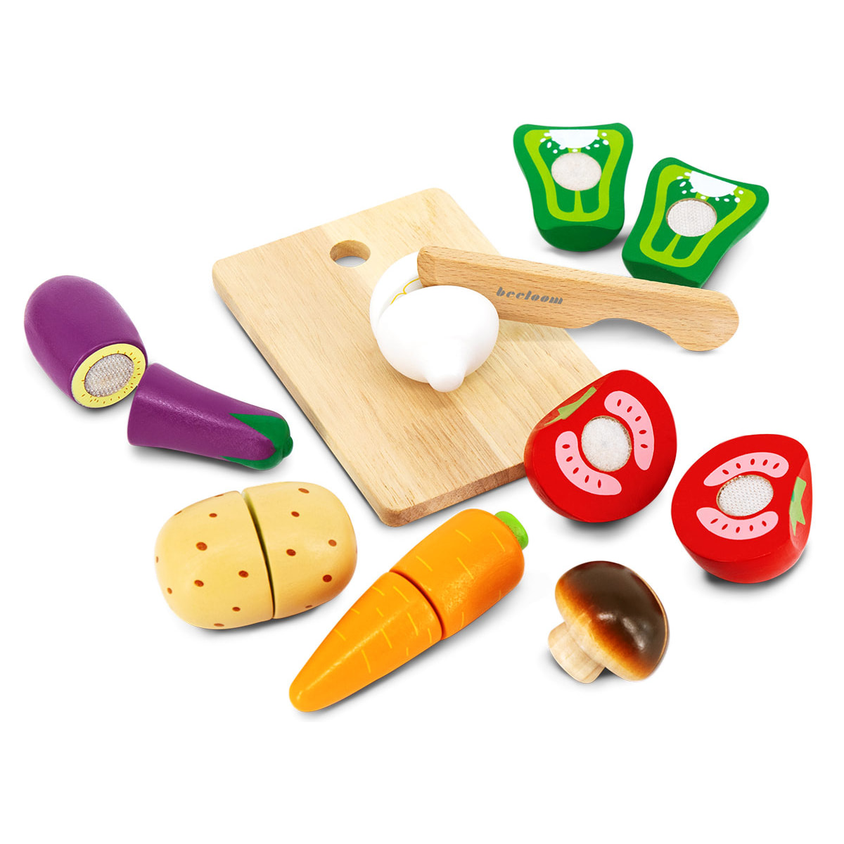 set de verduras VEGGIE TABLE para cortar de madera