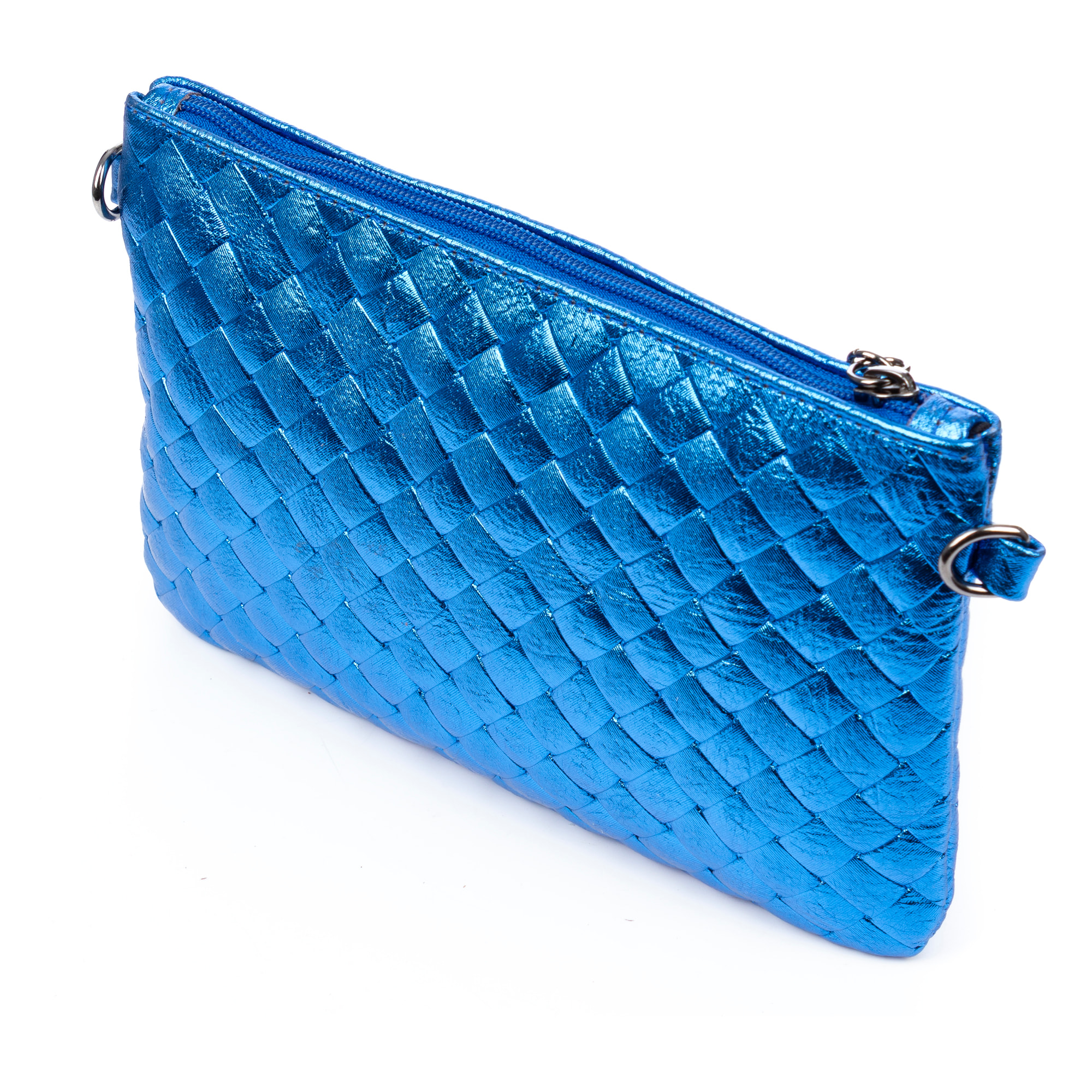 Oleggio bolso bandolera mujer. Piel auténtica Gamuza con grabado entrelazado y lacada brillante.