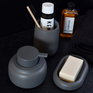 Porte-savon ZAC en polyresine – finition gris charbon mate, design moderne