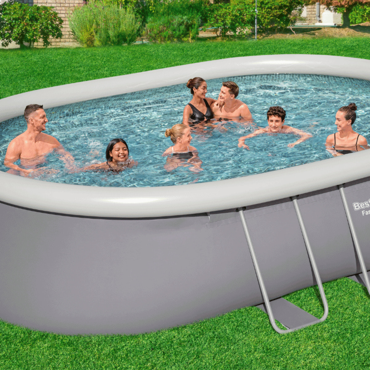 Bestway Piscine gonflable ovale Bestway Fast Set 549 x 366 x 122 cm grise