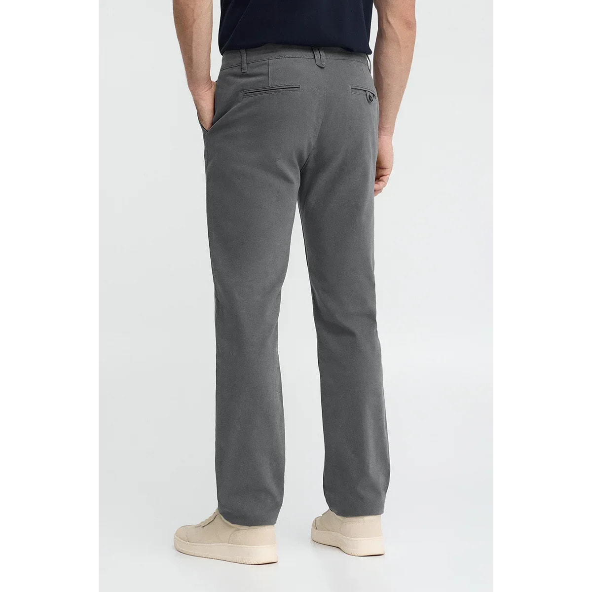Pantalón chino gris de corte regular con logo Polo Club