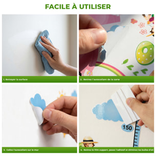 Stickers Muraux décoration adhésifs Toise Enfants avec Montgolfière