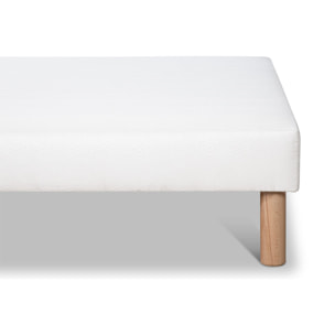 Sommier Tapissier Capucine, Soutien Ferme, Structure Bois Épicéa, robuste et élégant, revêtement Blanc