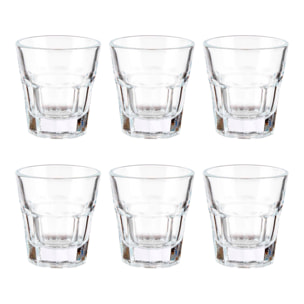 Set 6 vasos vidrio chupito bajos 40ml colección vivalto