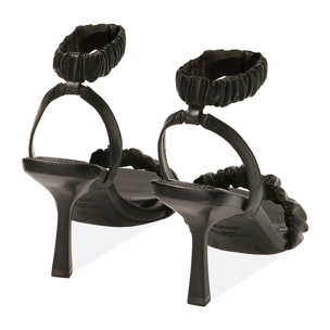 Sandali neri, tacco 8 cm