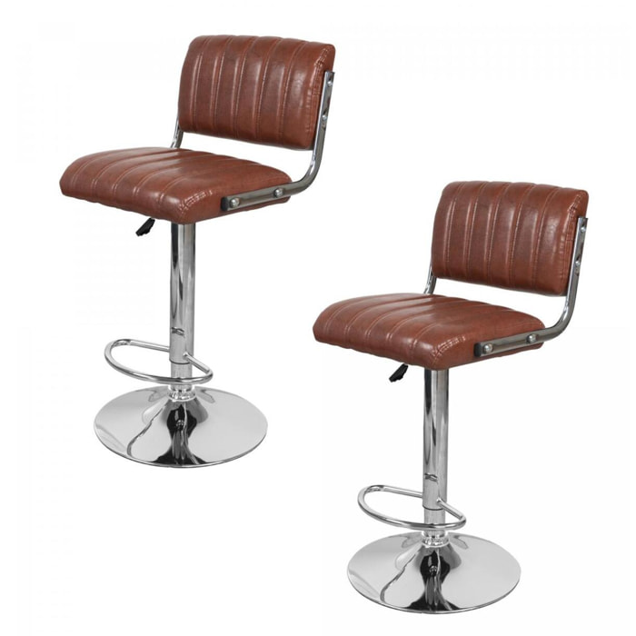 Lot de 2 Tabourets de bar Hune Partiellement fabriqué à la main