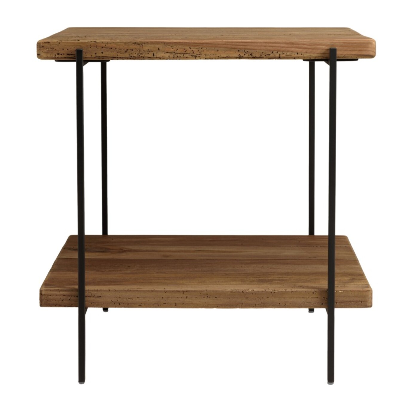 DANDY - Table d'appoint rect. 50x42cm bois Pin recyclé et pieds métal