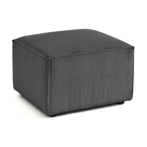 Arty - pouf d'appoint - en velours côtelé - Gris foncé