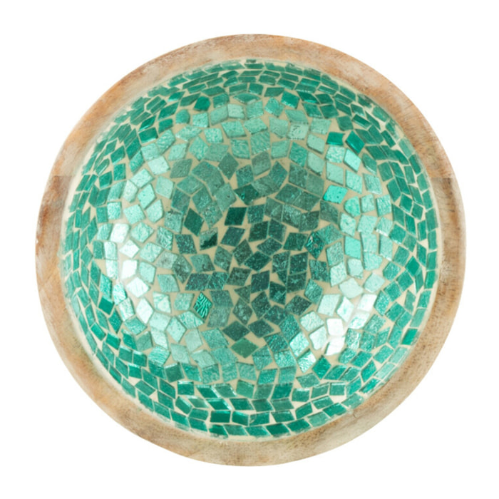 J-Line bol Mosaïque - bois - vert - small