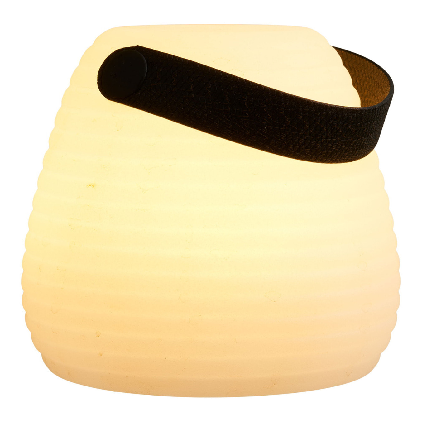 Lampada LED RGB ricaricabile Derry in PE bianco con manico — ø13×12 cm