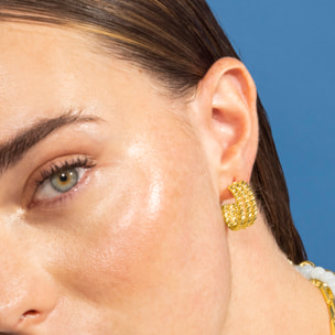 Pendientes acabados en oro amarillo de 18K