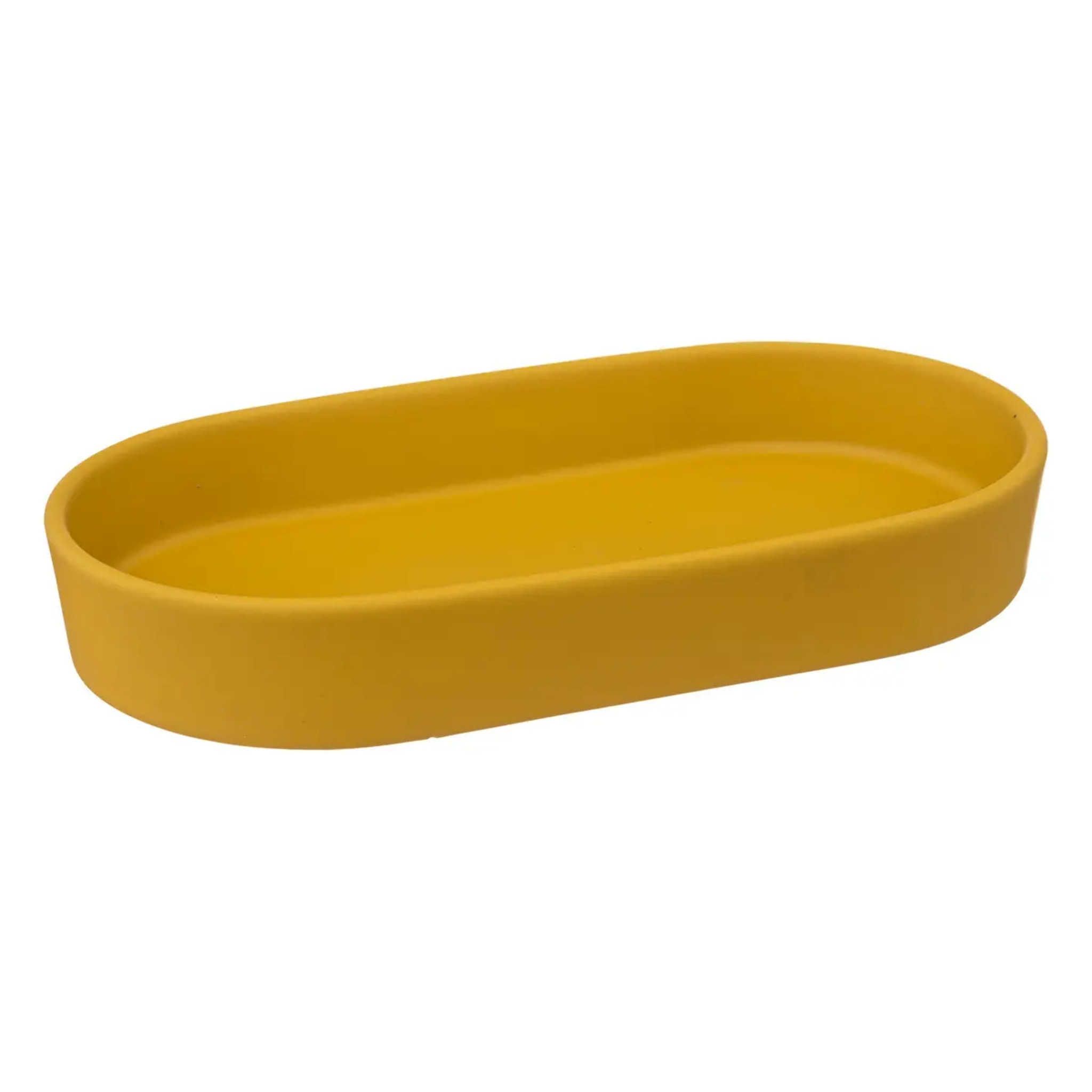 Plateau en grès "Colorama" jaune moutarde