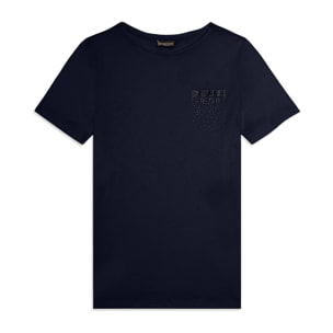 T-shirt manica corta con strass a forma di taschino FREDDY