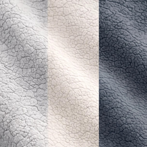 Lit coffre Aneto avec tête de lit en tissu chenille bleu nuit