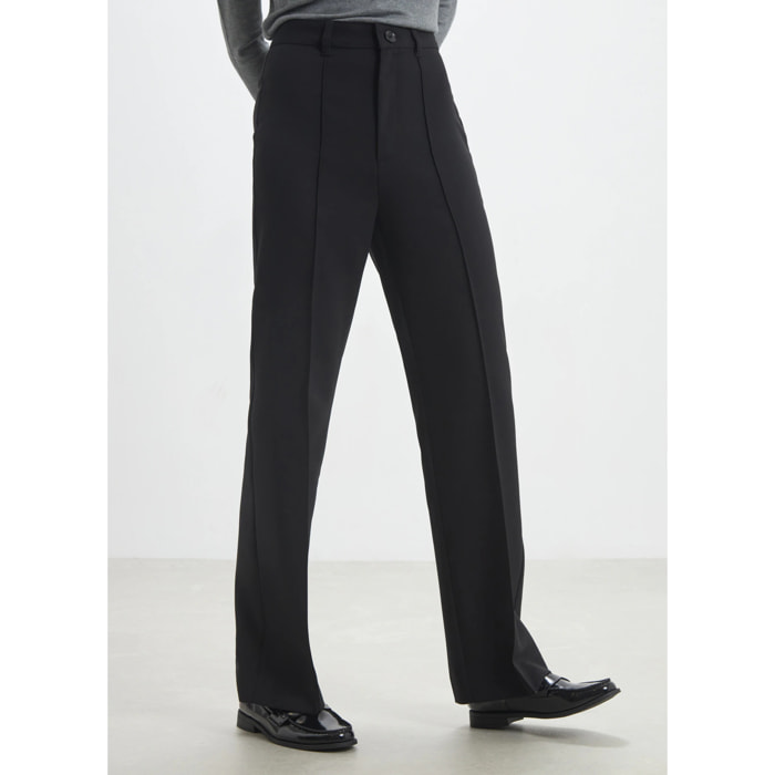 Pantaloni palazzo con nervatura