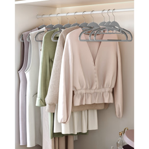 Set di 20 grucce salvaspazio in ABS grigio e acciaio