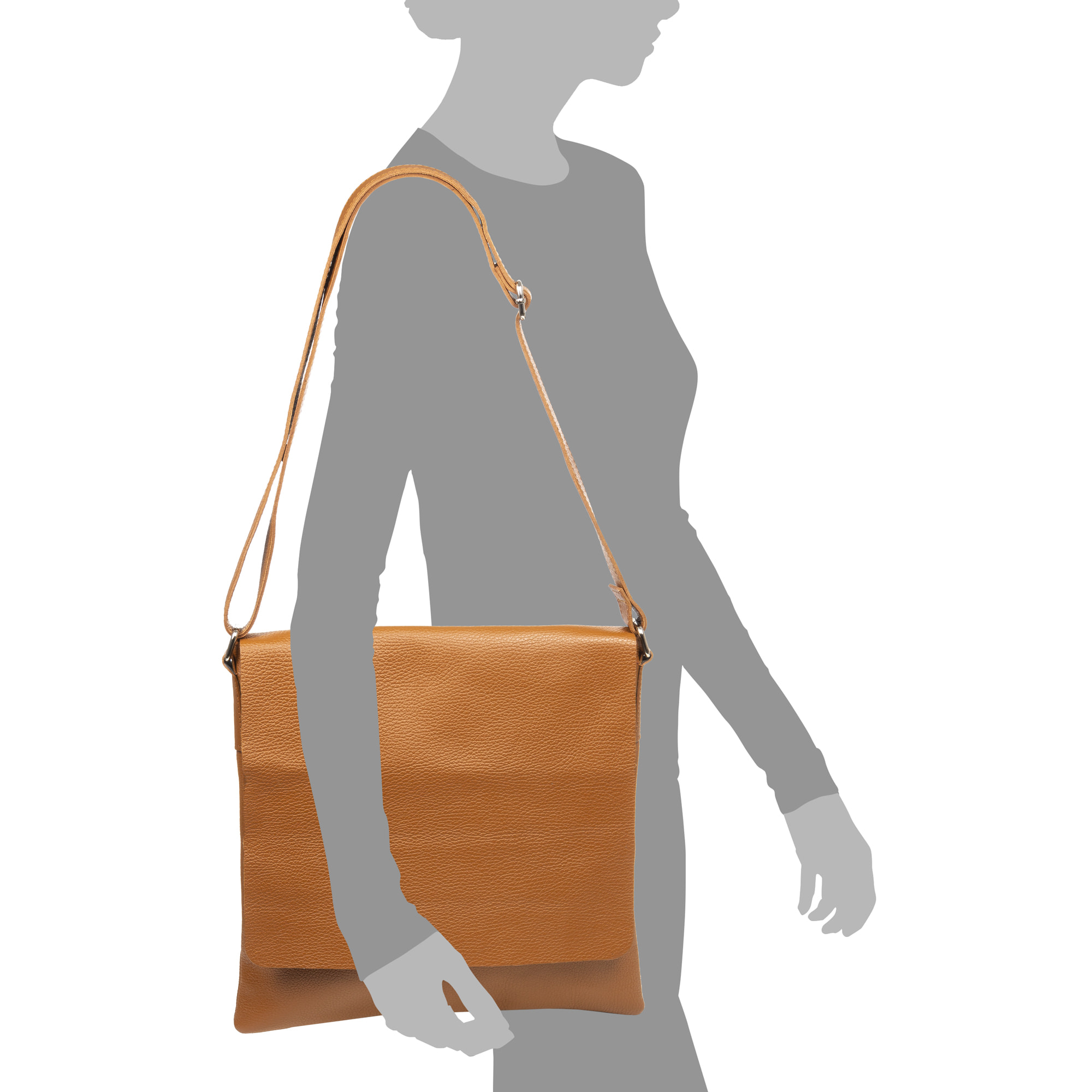 Agnadello Borsa Messenger Donna. Vera Pelle Dollaro.