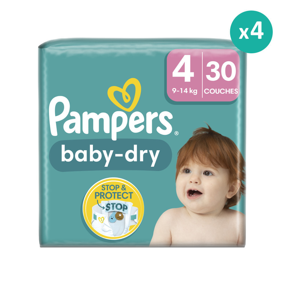 4x30 Couches Baby Dry Taille 4, Pampers