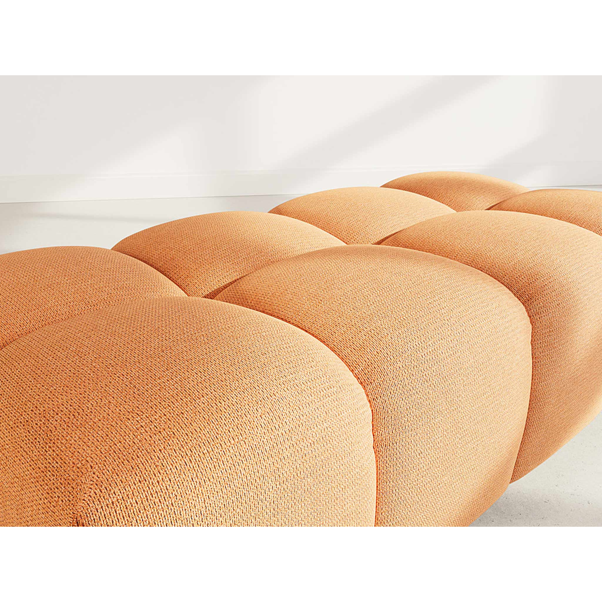 Adelaide - pouf en tissu texturé - Terracotta