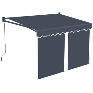 Store banne avec lambrequin en aluminium 2 x 3 m  "Shadow" - Gris anthracite