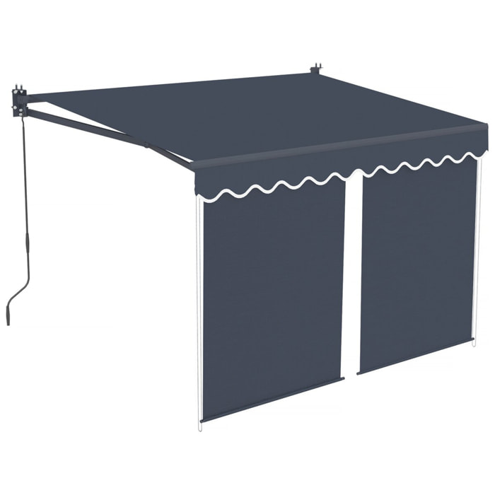 Store banne avec lambrequin en aluminium 2 x 3 m  "Shadow" - Gris anthracite