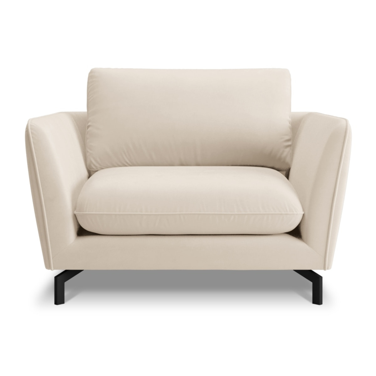 Fauteuil xl "Podium" en velours beige clair